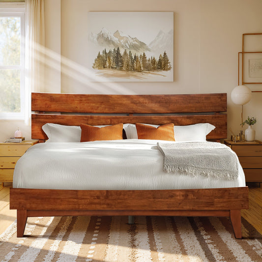 Aurora Solid Wood Bed Frame
