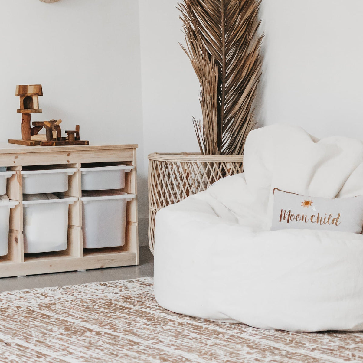 Lounger Plush Fur Bean Bag Chair Cover - Cream