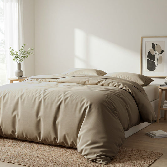 Silky Soft Bamboo Quilt Cover - Latte
