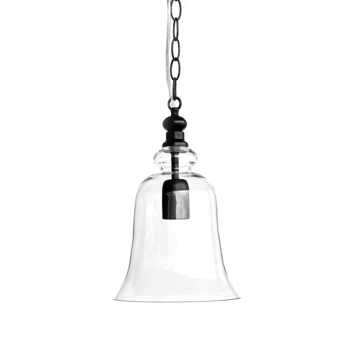 Gracie Glass Bell Shape Pendant Light - Black