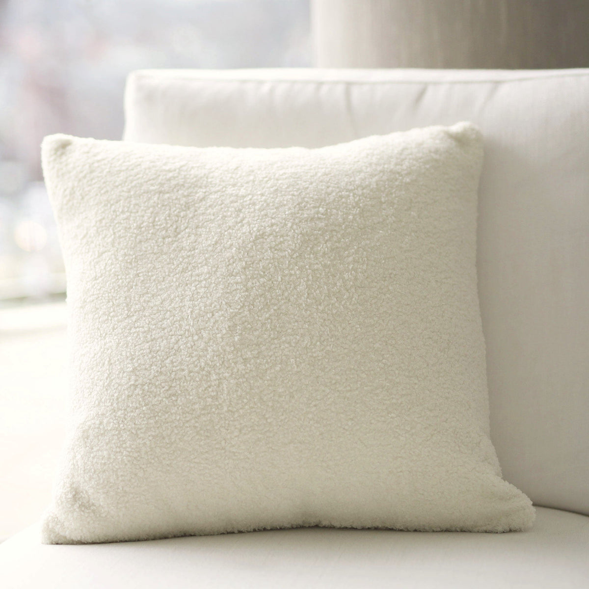 Boucle Teddy Cushion Cover + Insert - French White
