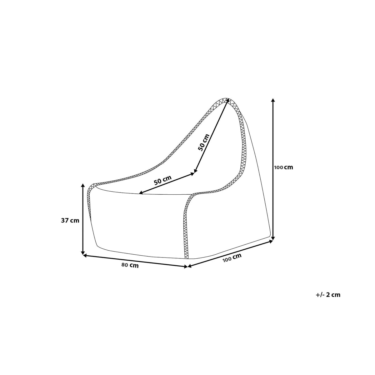 Knox Bean Bag and Ottoman - Natural