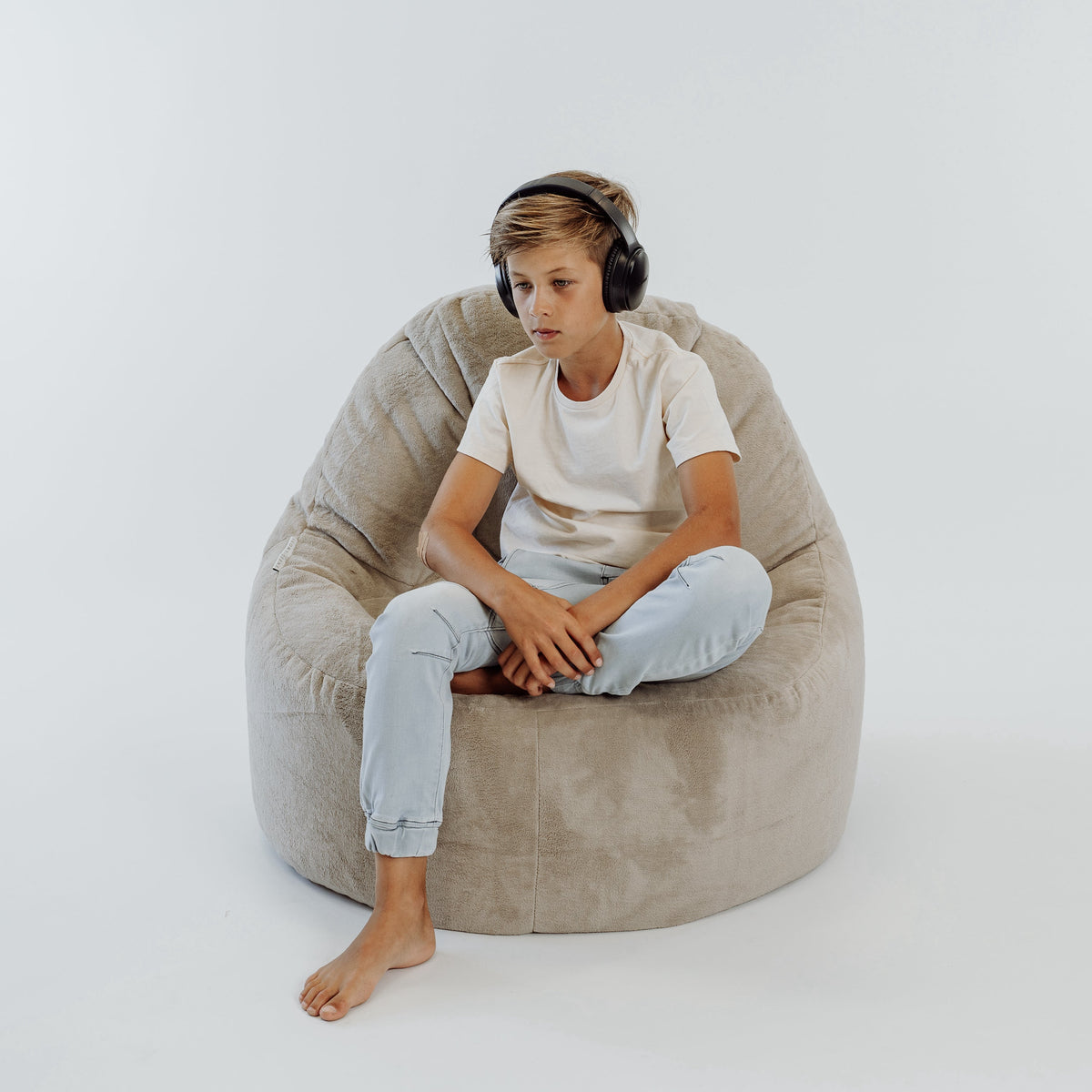 Lounger Plush Fur Bean Bag Chair Cover - Champagne Latte