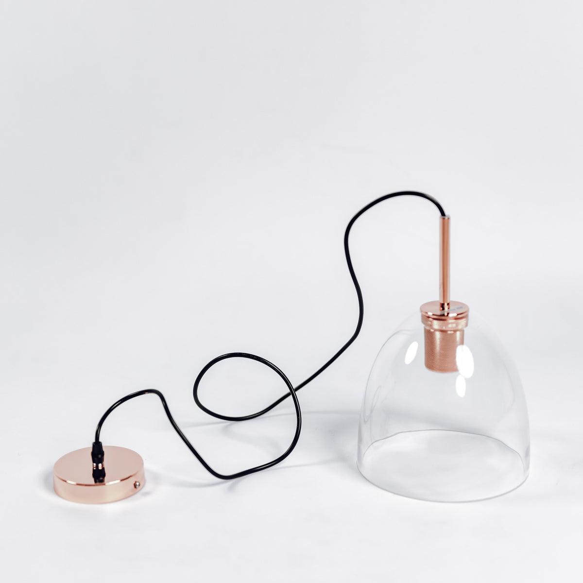 Preston Glass Pendant Light - Copper