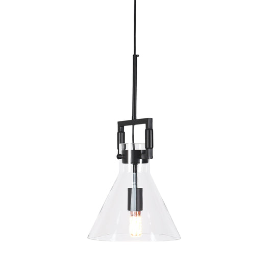 Maya Glass Pendant Light - Black Hardware