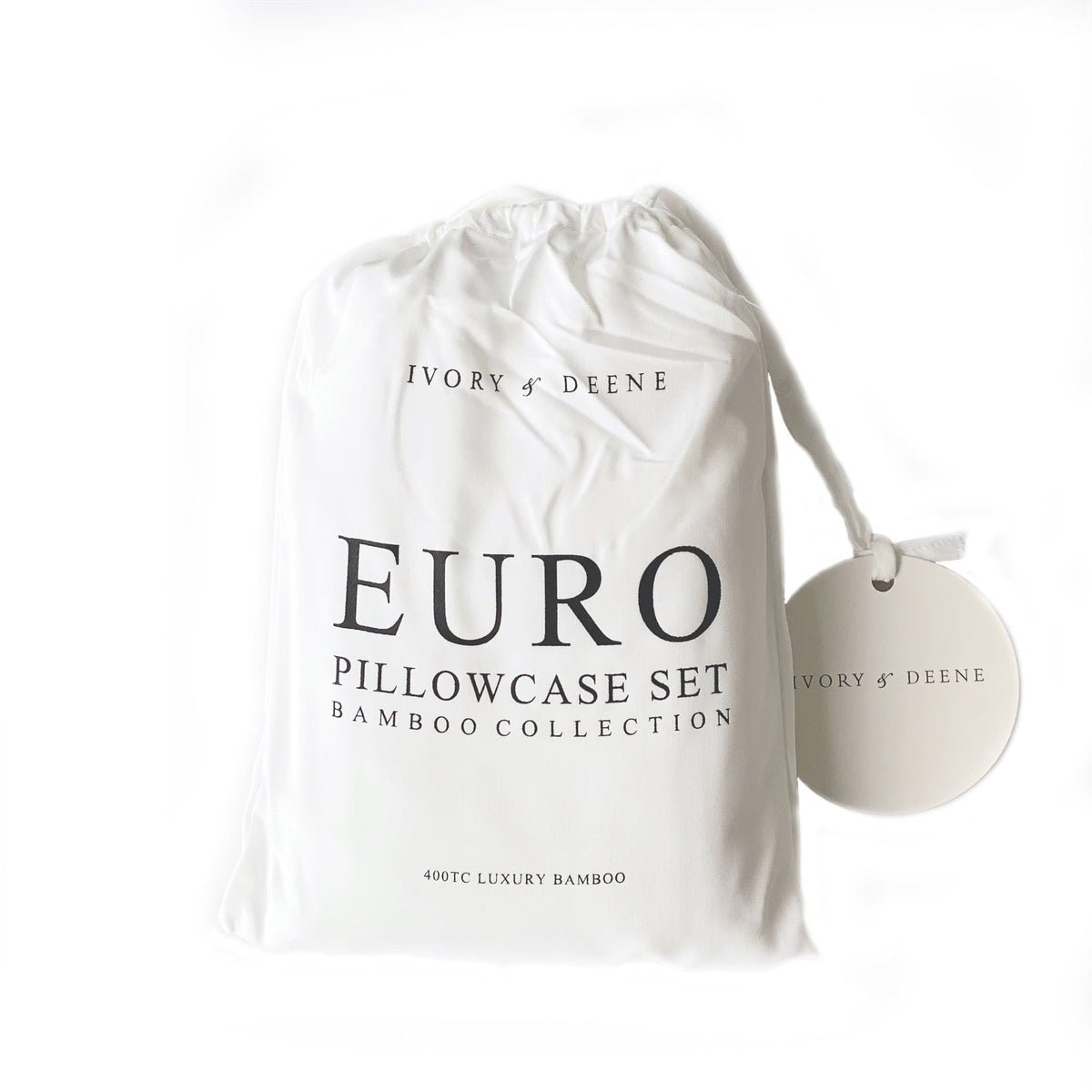 Silky Soft Bamboo European Pillowcase Set - White