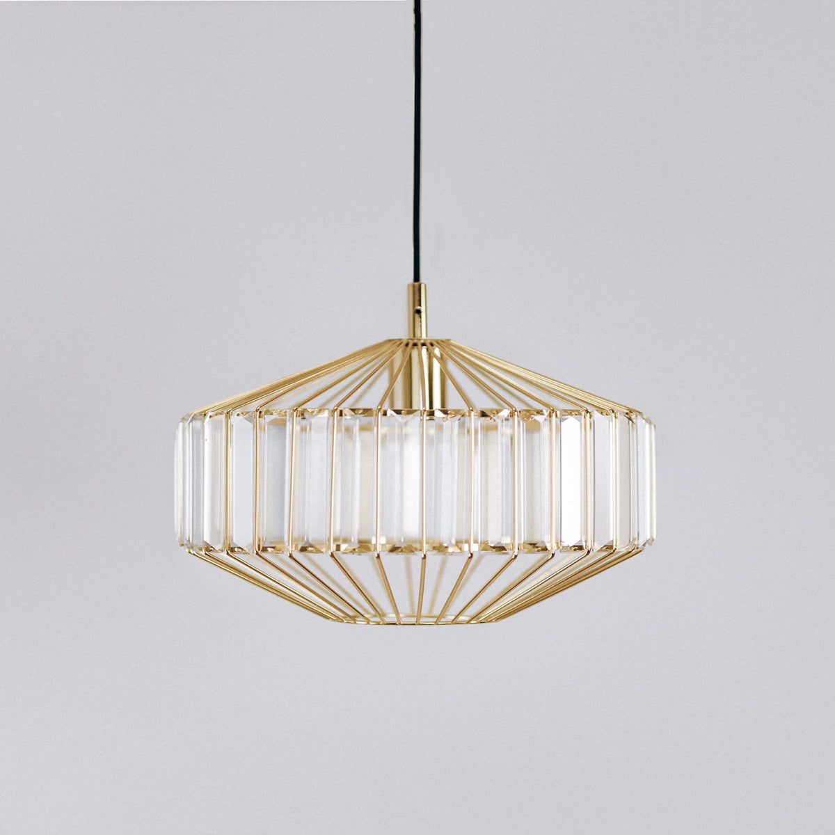 Butler Glass Prism Pendant Light - Gold