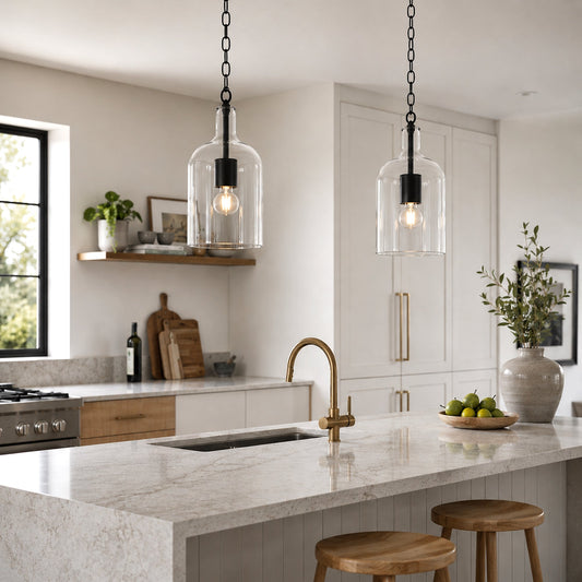 Kendal Glass Pendant Light - Black