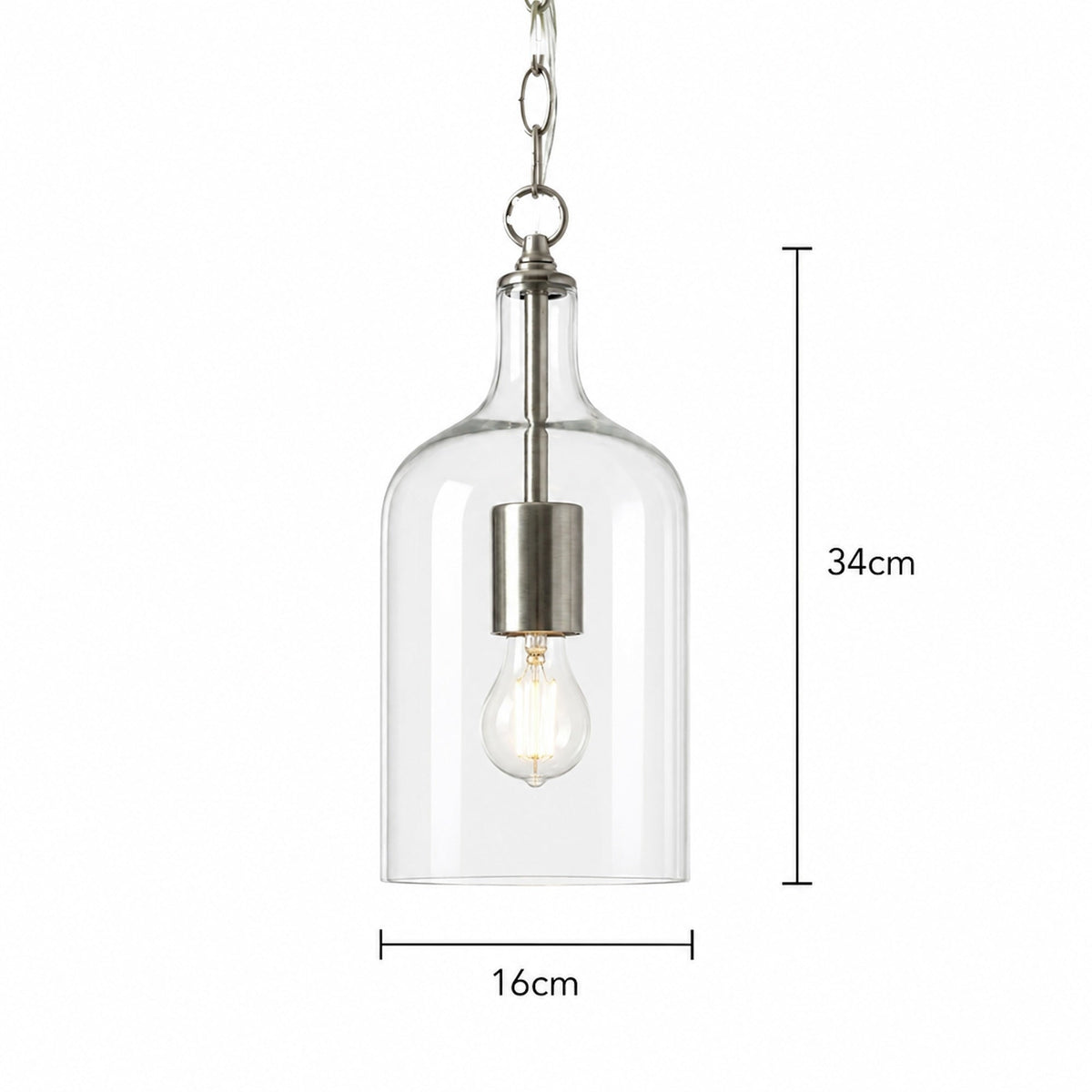 Kendal Glass Pendant Light - Nickel