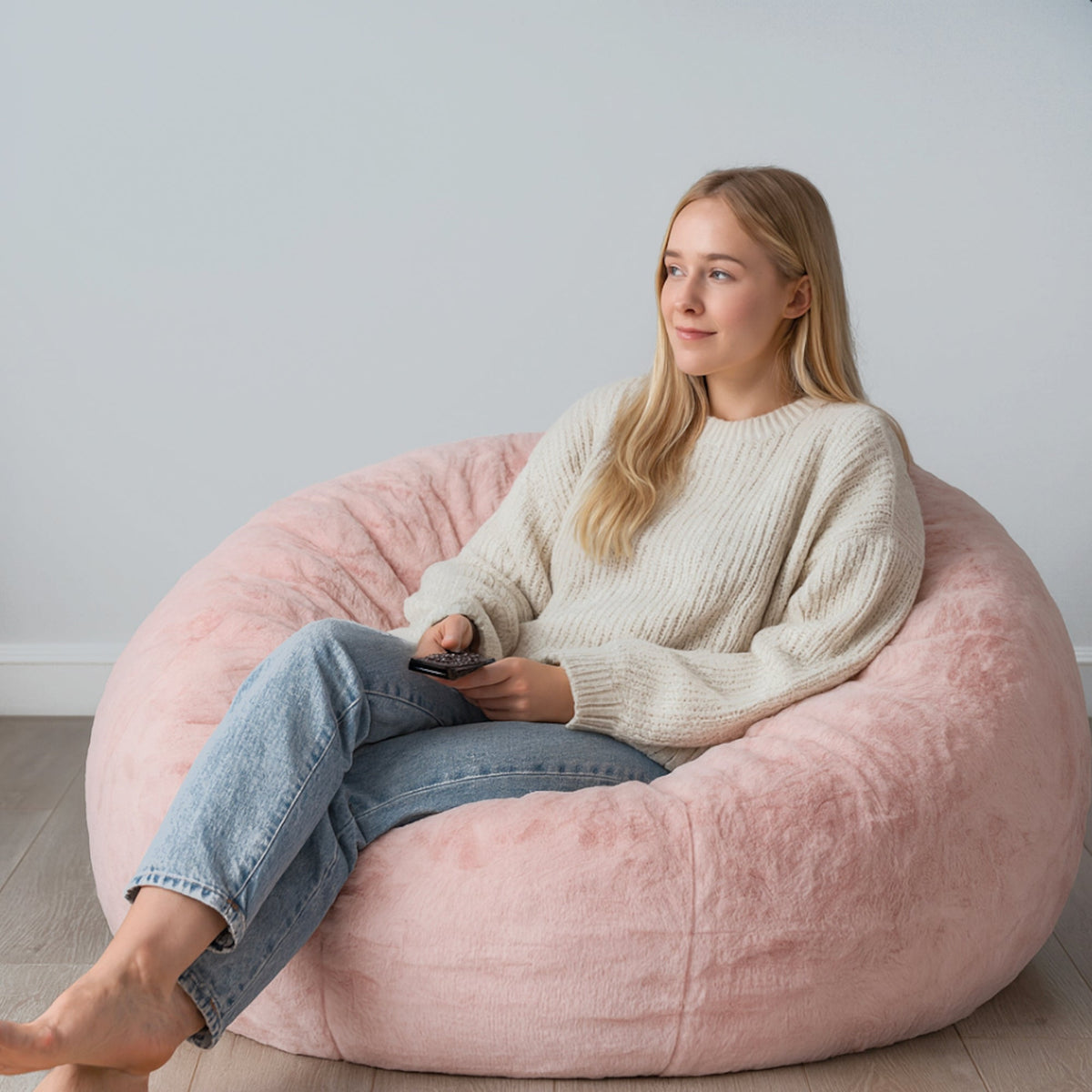 Cloud Plush Fur Bean Bag - Soft Pink