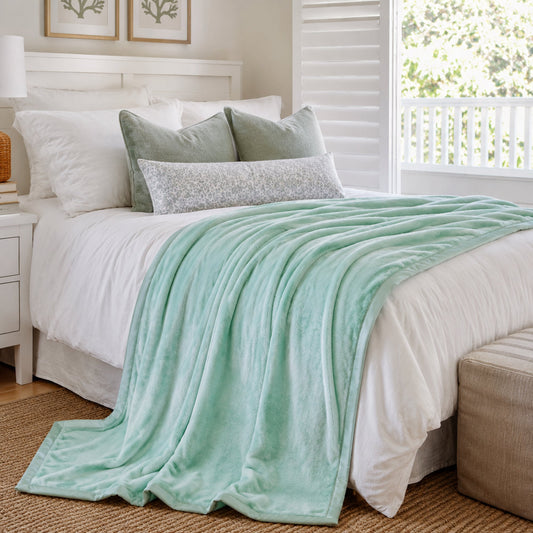 Cloud Plush Fur Throw Blanket - Turquoise