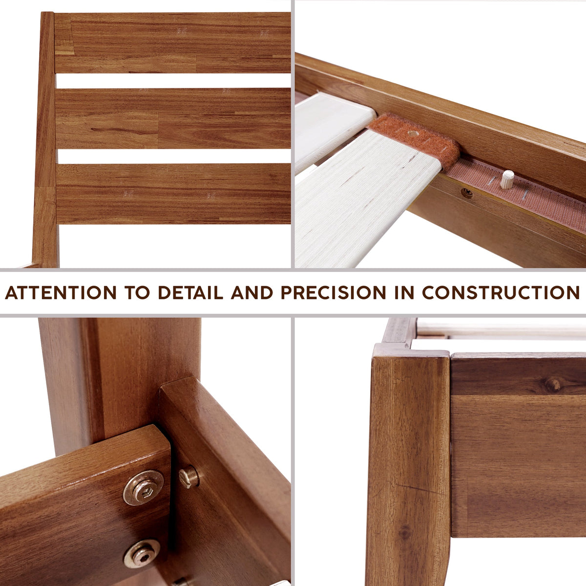 Emery Solid Wood Bed Frame with Headboard