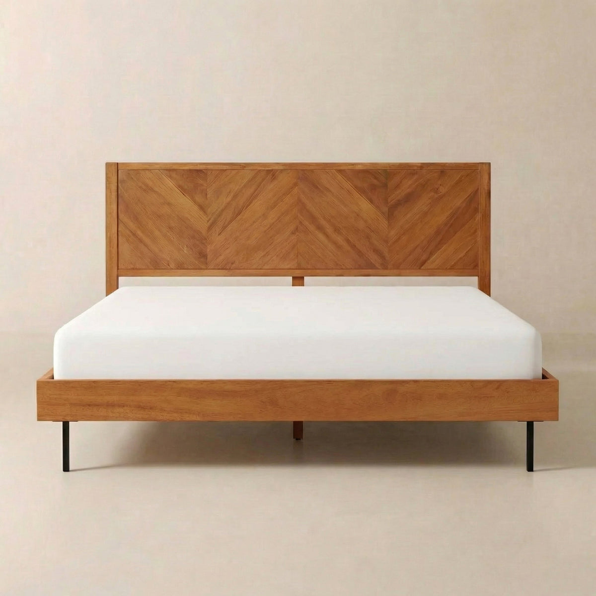 Alander Solid Wood Bed Frame with Headboard