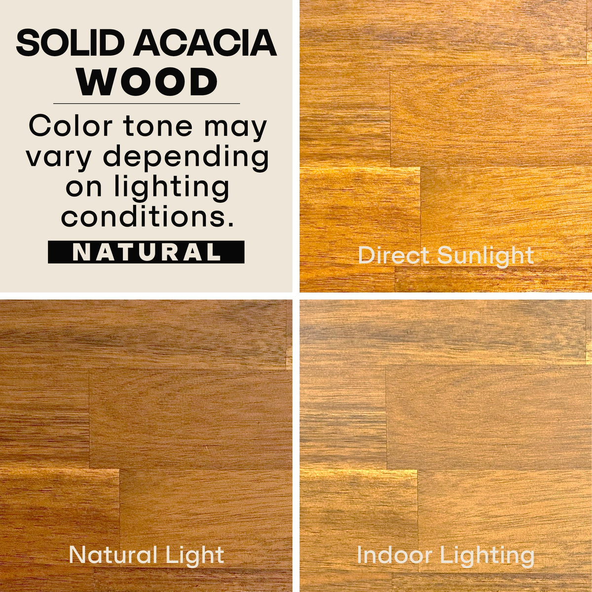 Acacia Silvia Solid Wood Beside Table With 2 Drawers