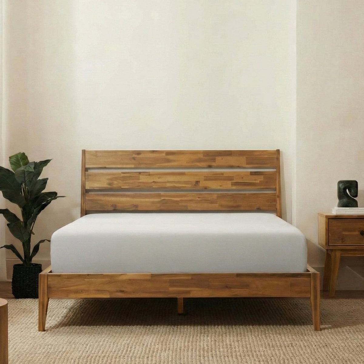 Emery Solid Wood Bed Frame with Headboard