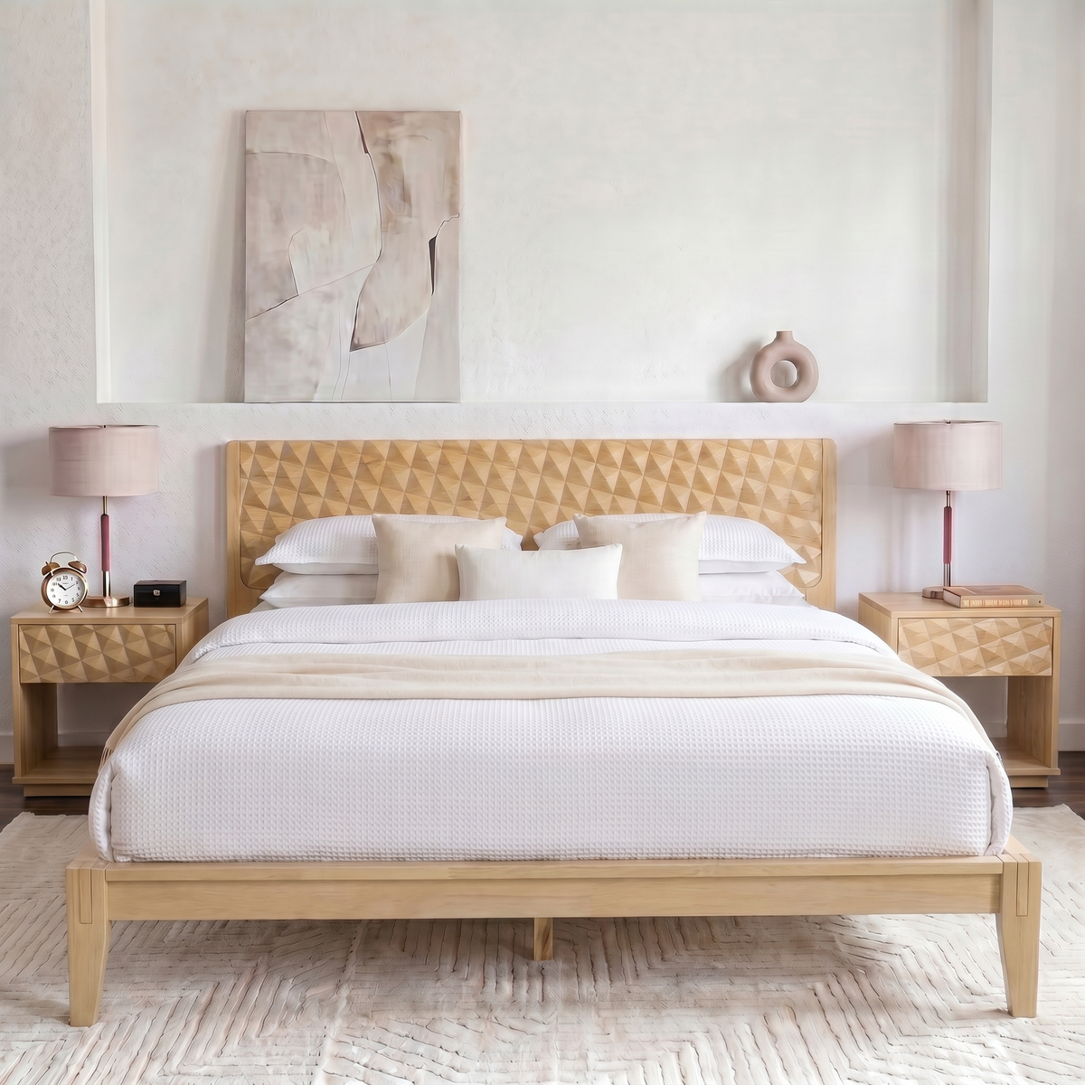 Sapa Solid Wood Platform Bed Frame With Headboard