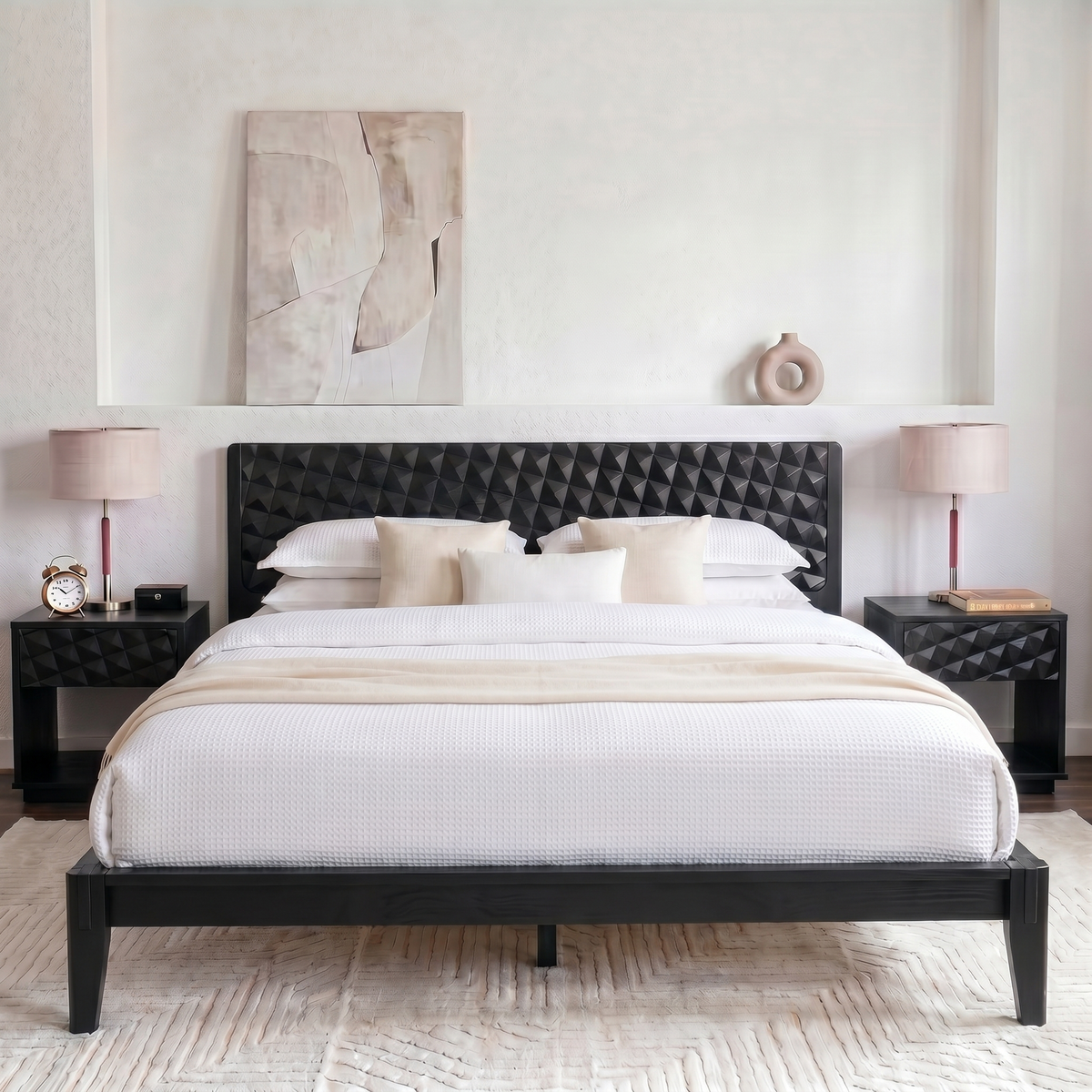 Sapa Solid Wood Platform Bed Frame With Headboard
