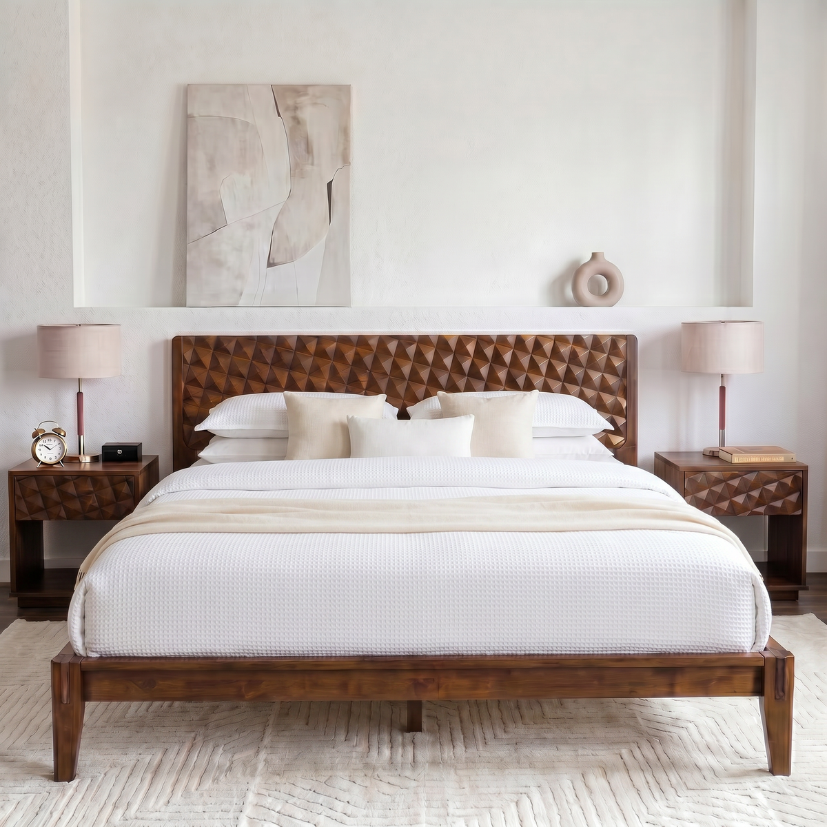 Sapa Solid Wood Platform Bed Frame With Headboard