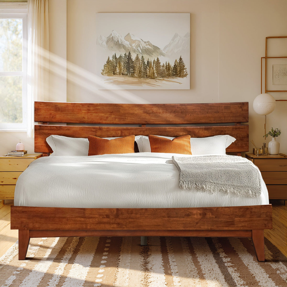 Aurora Solid Wood Bed Frame