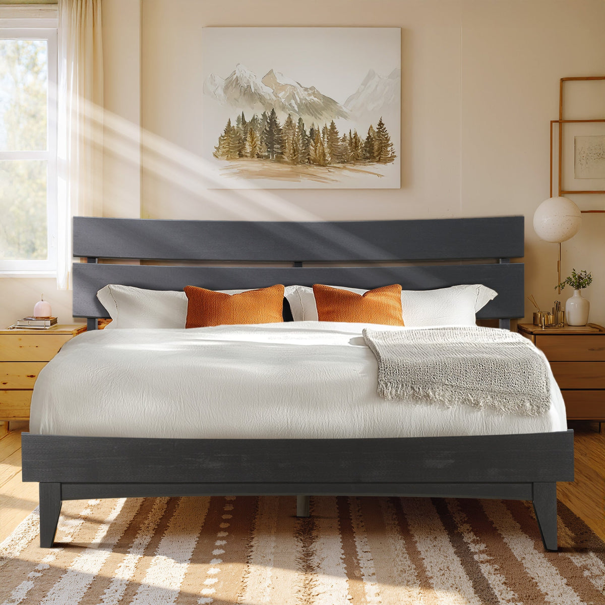 Aurora Solid Wood Bed Frame