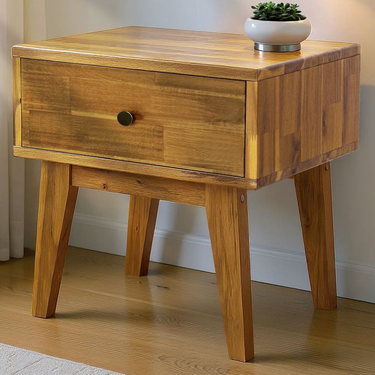 Acacia Sofia Solid Wood Beside Table With 1 Drawer