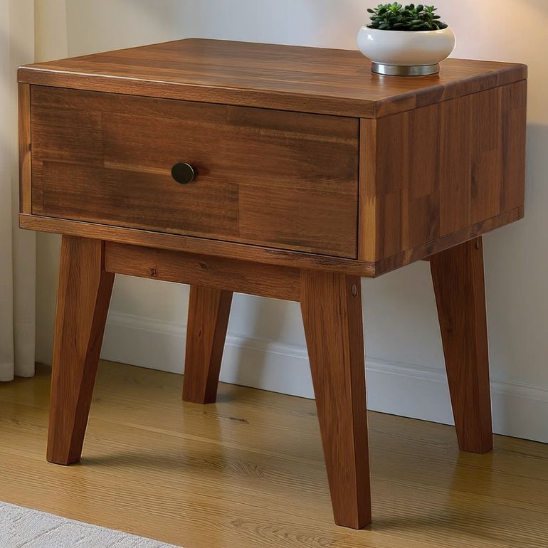 Acacia Sofia Solid Wood Beside Table With 1 Drawer