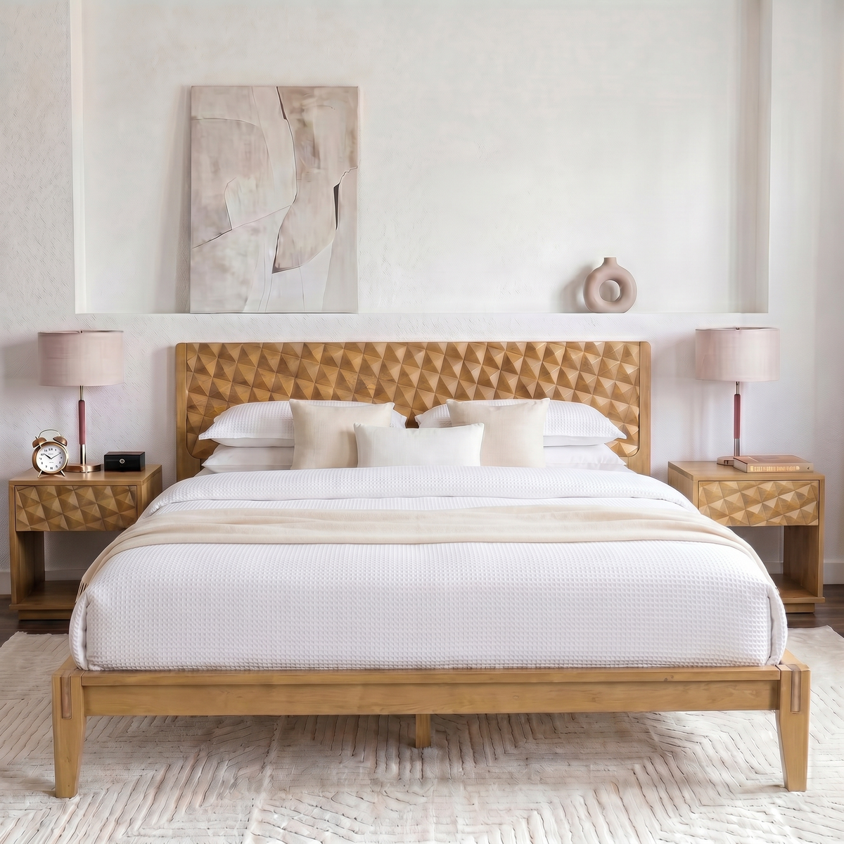 Sapa Solid Wood Platform Bed Frame With Headboard