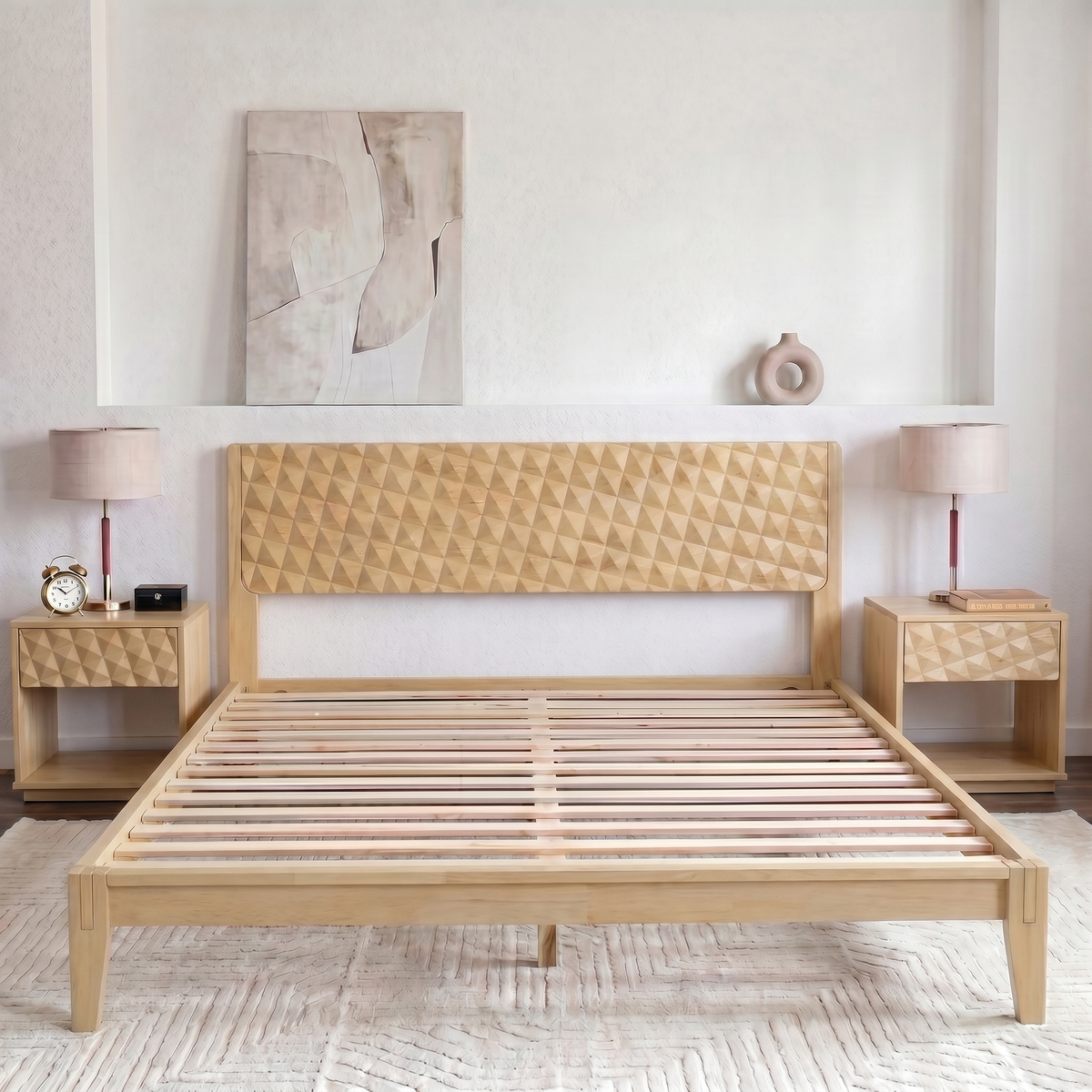Sapa Solid Wood Platform Bed Frame With Headboard