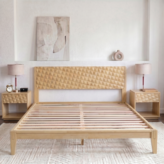Sapa Solid Wood Platform Bed Frame With Headboard