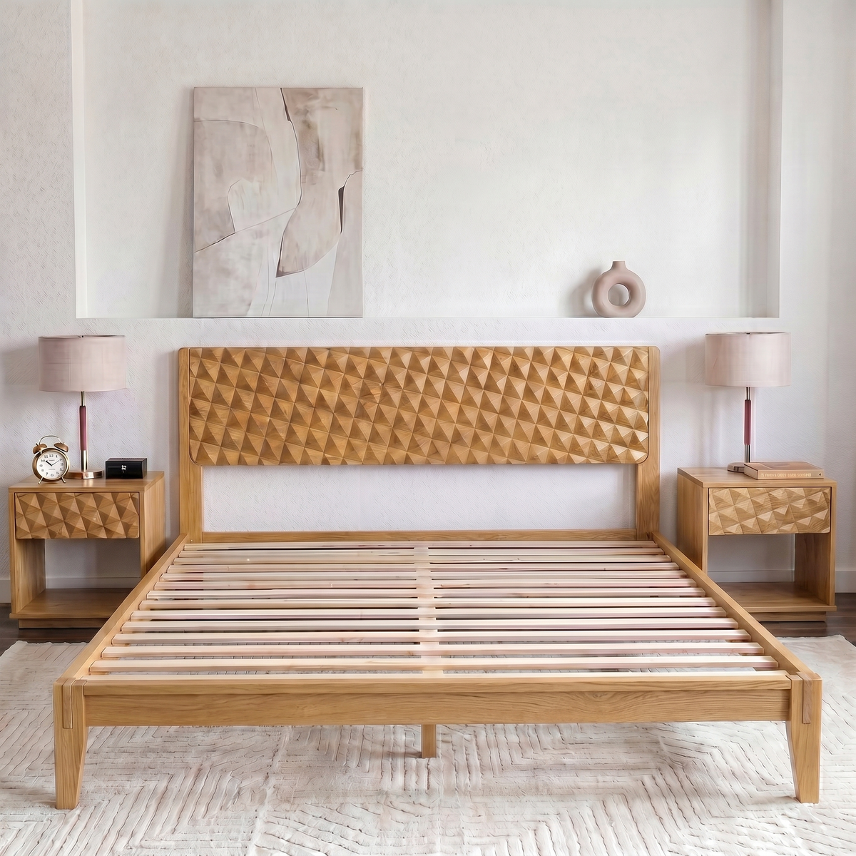 Sapa Solid Wood Platform Bed Frame With Headboard
