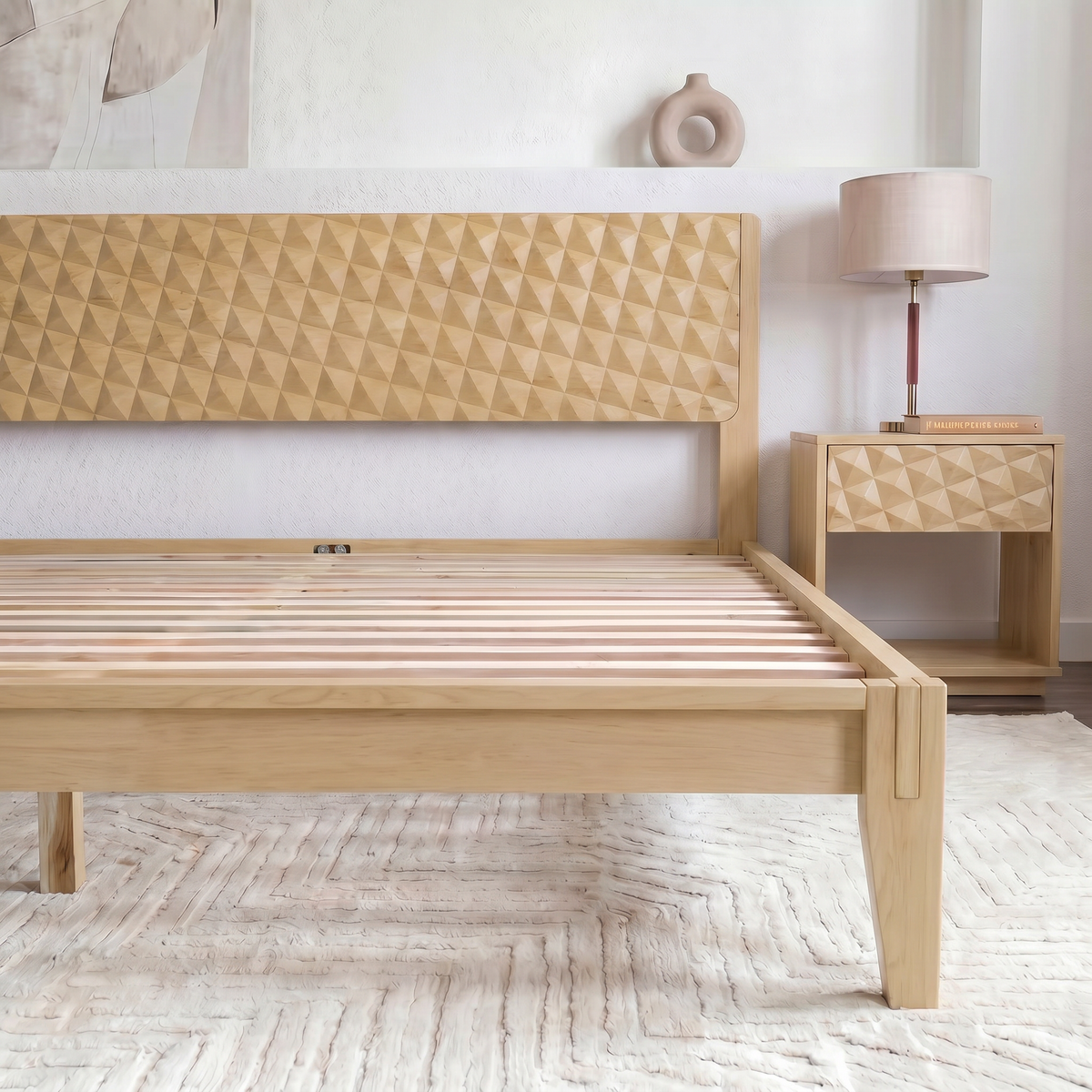 Sapa Solid Wood Platform Bed Frame With Headboard