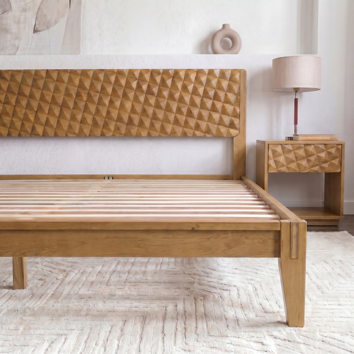 Sapa Solid Wood Platform Bed Frame With Headboard