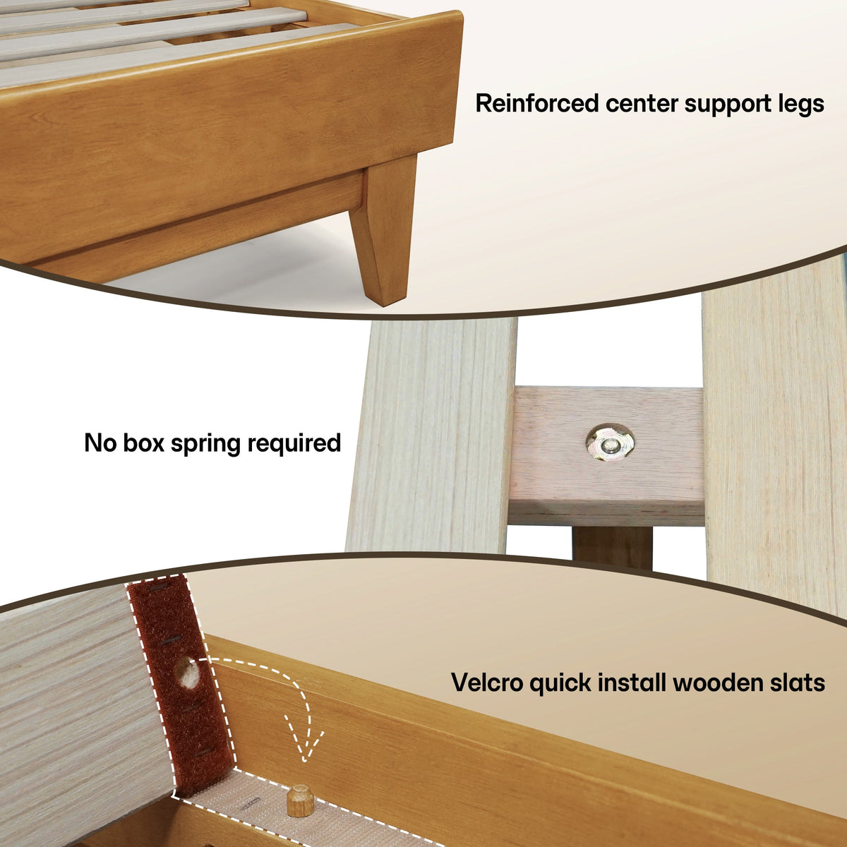 Aurora Solid Wood Bed Frame with headboard