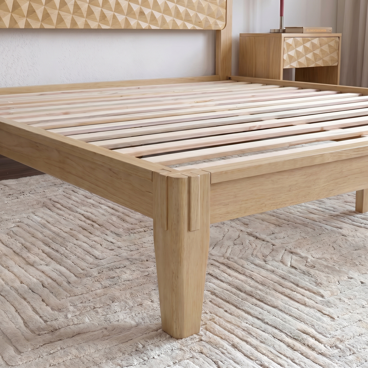 Sapa Solid Wood Platform Bed Frame With Headboard