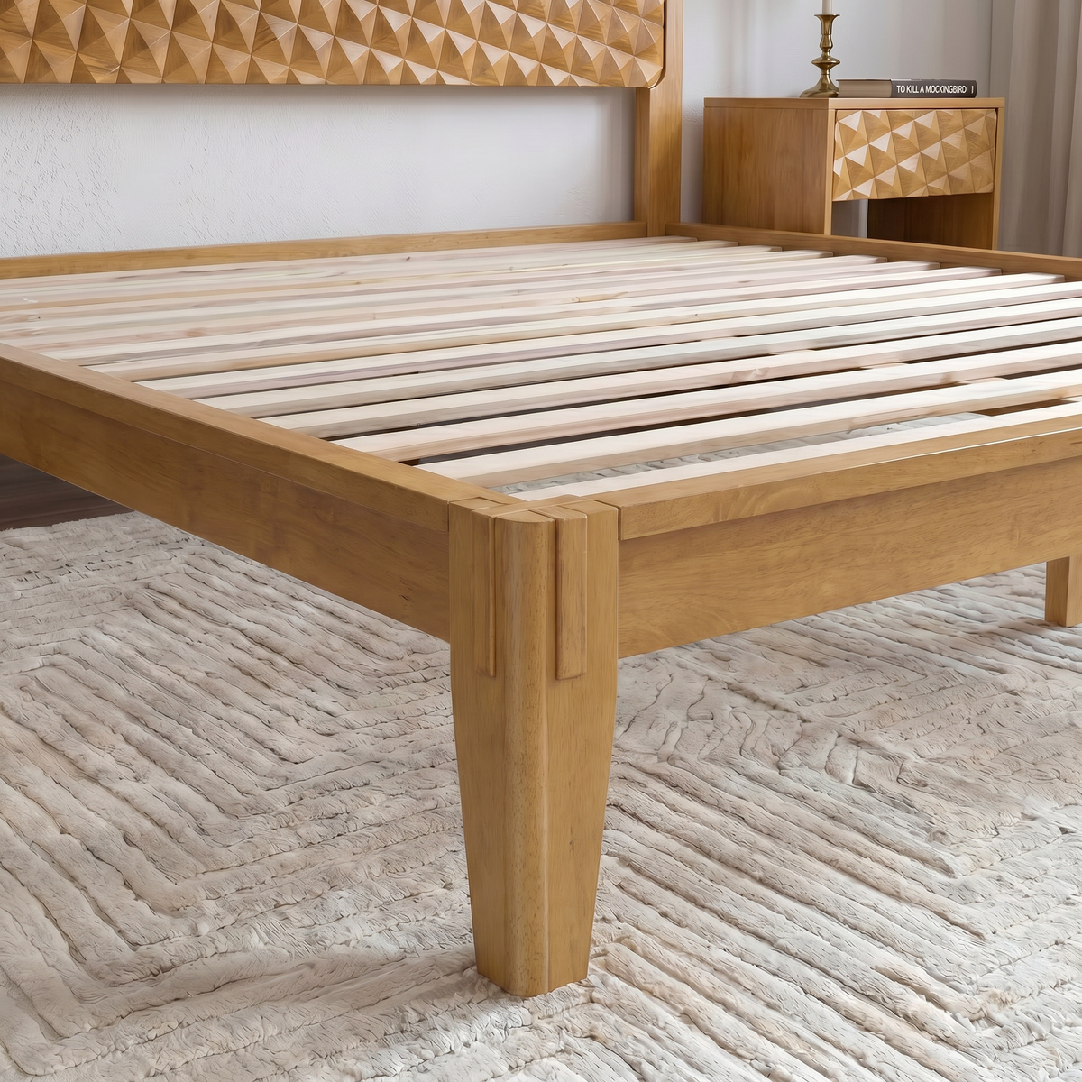 Sapa Solid Wood Platform Bed Frame With Headboard