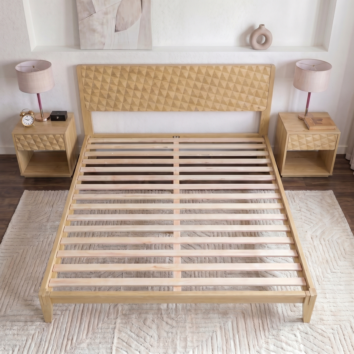 Sapa Solid Wood Platform Bed Frame With Headboard