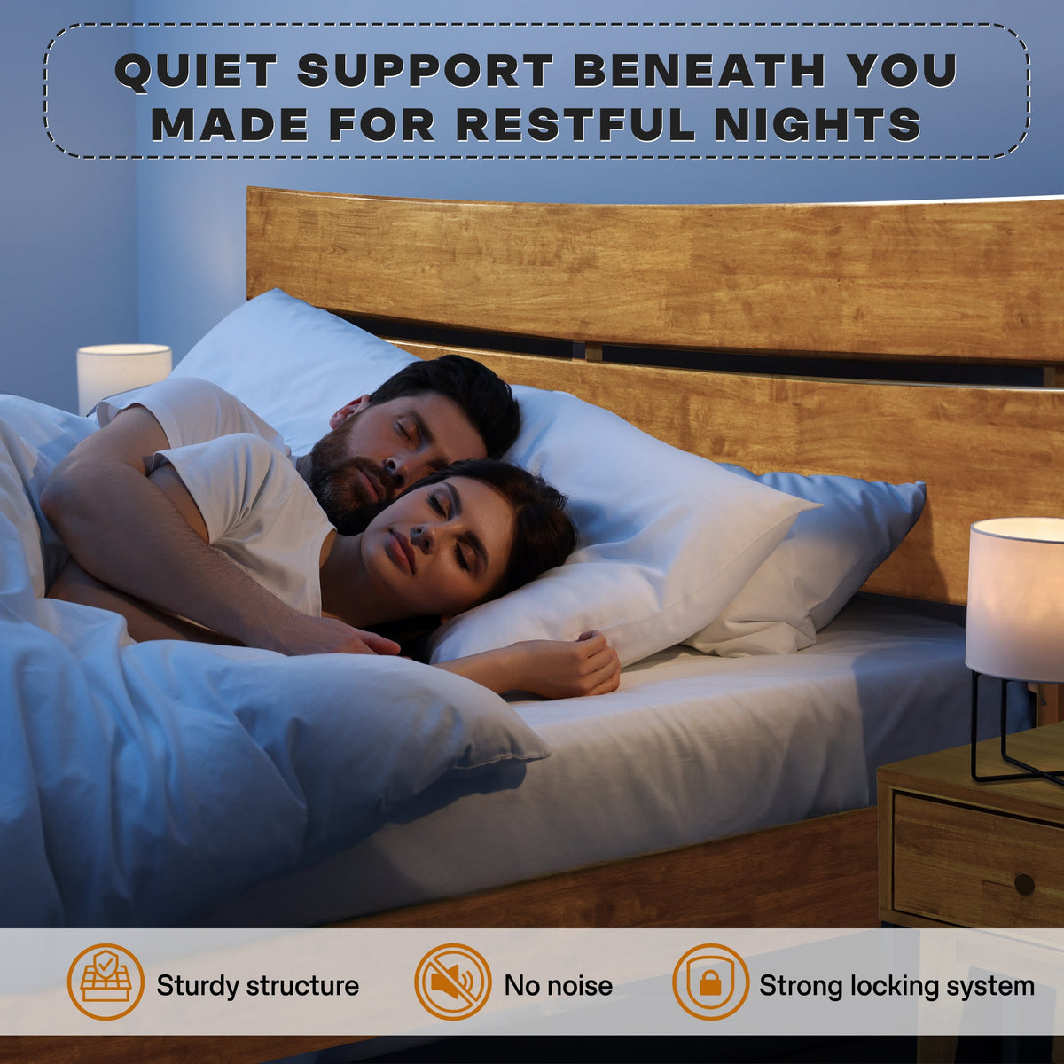 Aurora Solid Wood Bed Frame