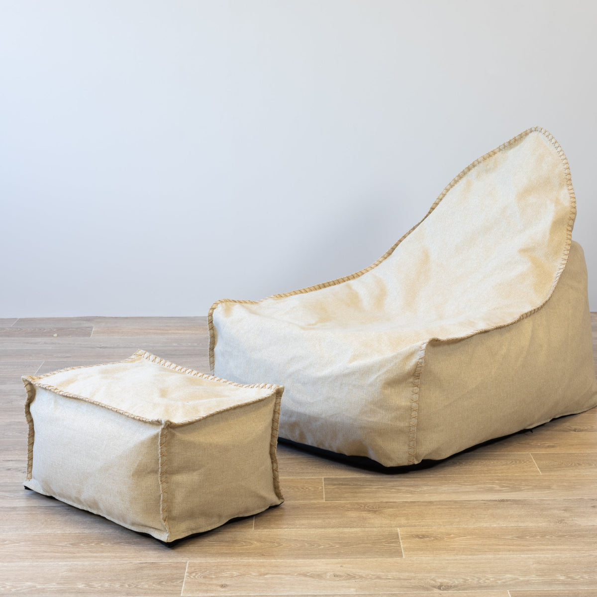 Knox Bean Bag and Ottoman - Natural
