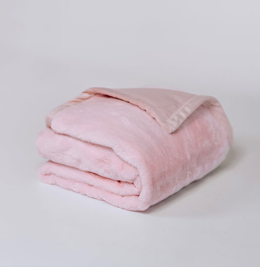 Cloud Plush Fur Throw Blanket - Soft Pink