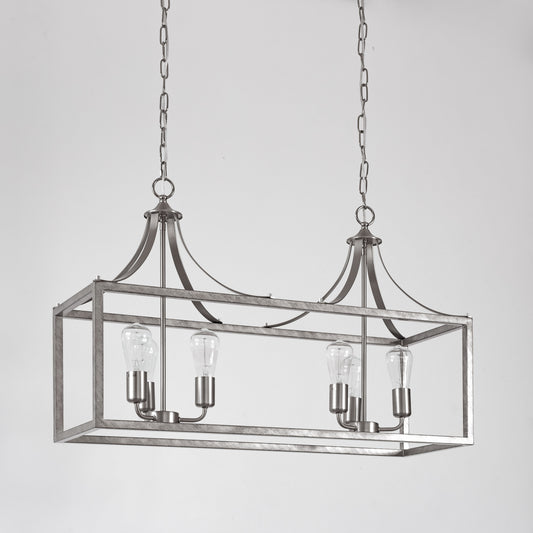 Langham Hampton Style Dining Room Pendant Light - Brushed Chrome