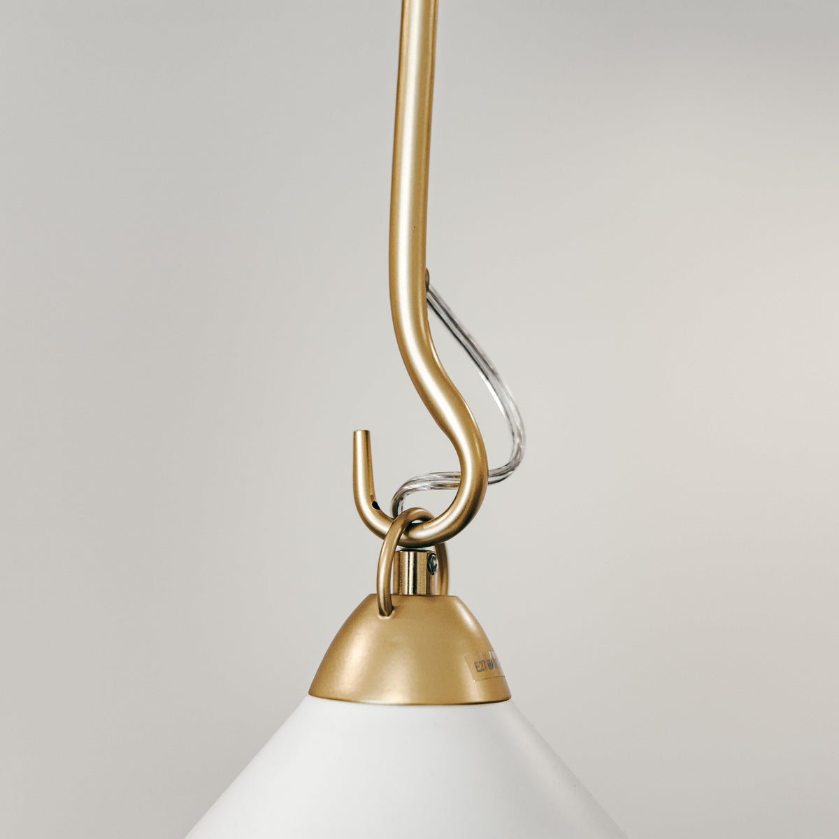 Bailey Extended Metal Cone Pendant Light - Gold/White