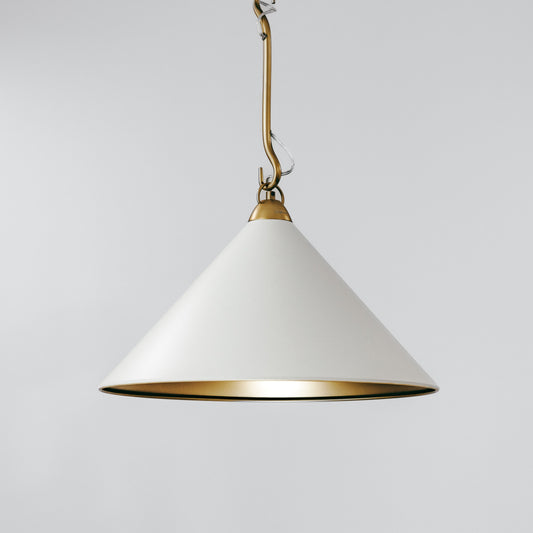 Bailey Extended Metal Cone Pendant Light - Gold/White