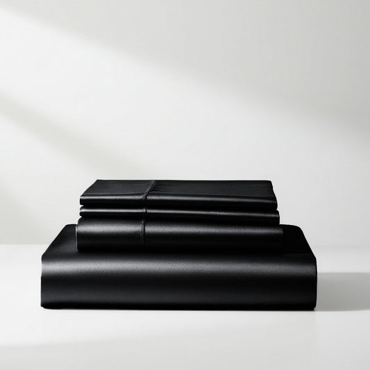 Satin Sheet Set - Luxury Black