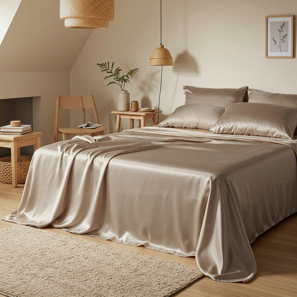 Satin Sheet Set - Champagne Latte