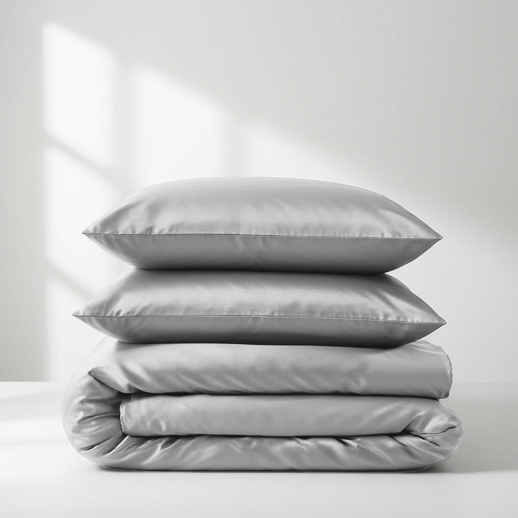 Satin Quilt Cover - Silver