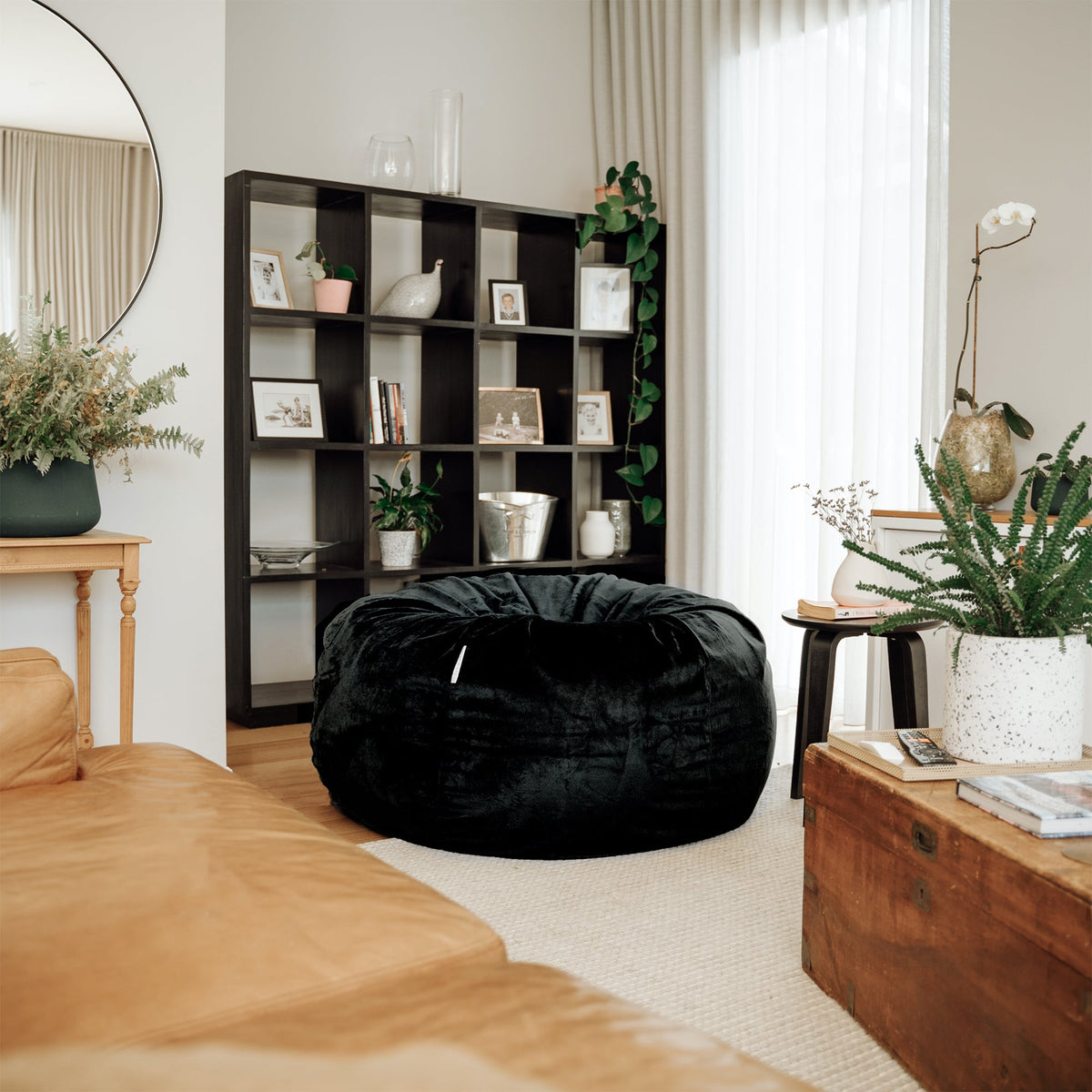 Pierre Fur Bean Bag - Black