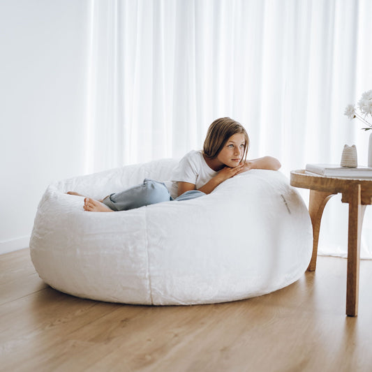 Cloud Plush Fur Bean Bag - White
