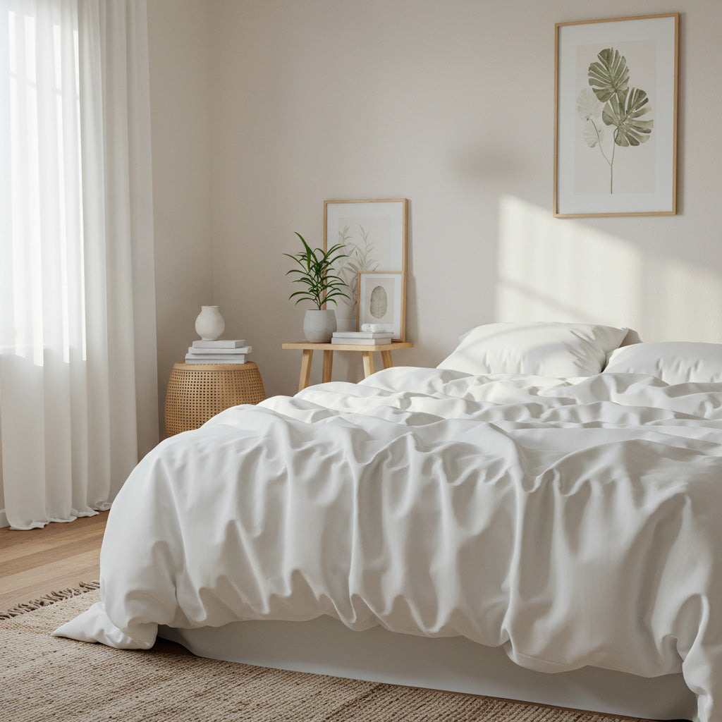 Silky Soft Bamboo Quilt Cover - White