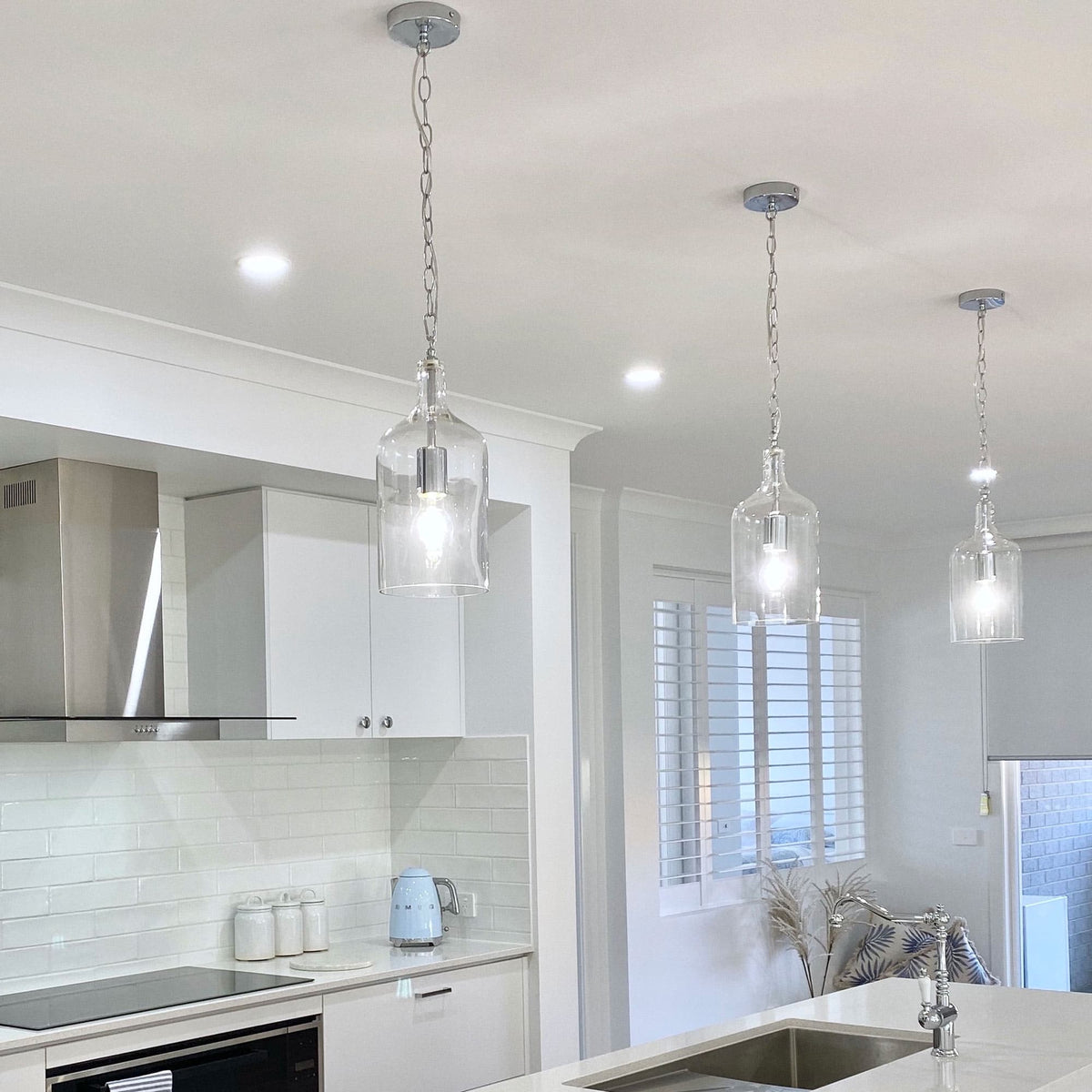 Kendal Glass Pendant Light - Chrome