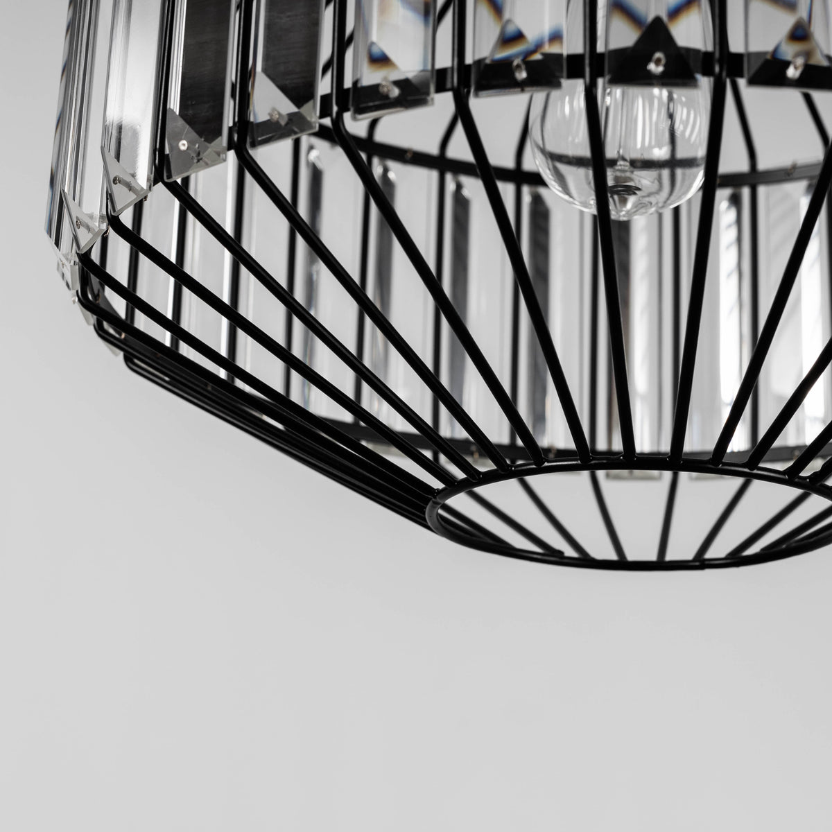 Butler Glass Prism Pendant Light - Black